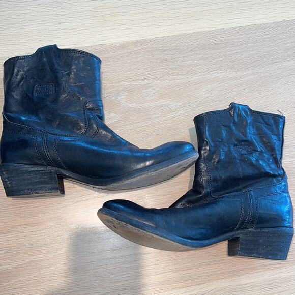 Frye Carson Tab Leather Short Boot Bootie Black 7.5 - Picture 9 of 9